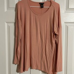 Chelsea & Theodore Dusty Rose Drop-Shoulder Long Sleeve Top